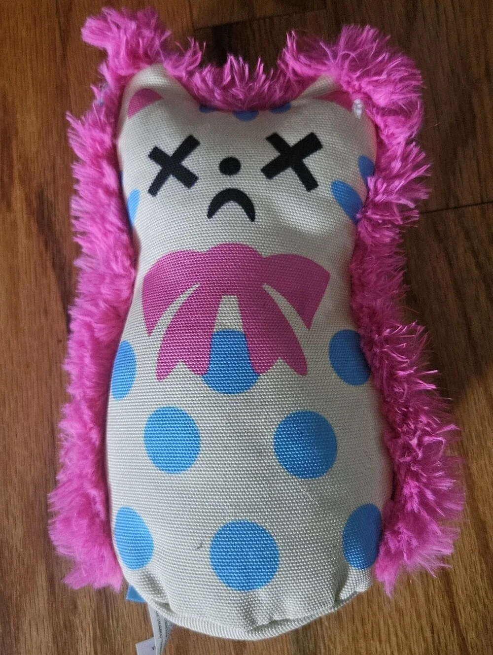 Bark Pink & Blue Polka Dot Plush Small Pet Toy